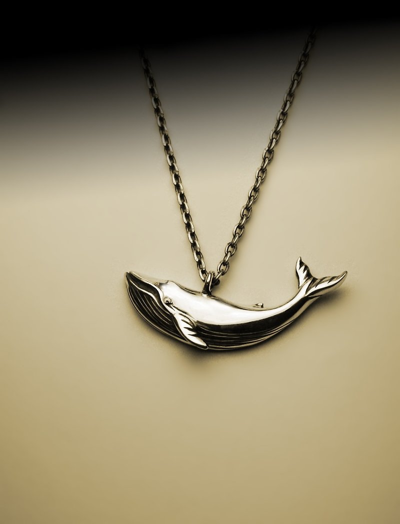 Abstract blue whale necklace - Necklaces - Other Metals Silver