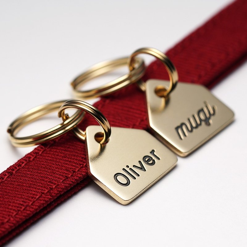 Tiny Cat Tag, House Cat Tag, Brass Cat Tag, Small Cat Tag, Pet ID Name tag - อื่นๆ - ทองแดงทองเหลือง สีทอง