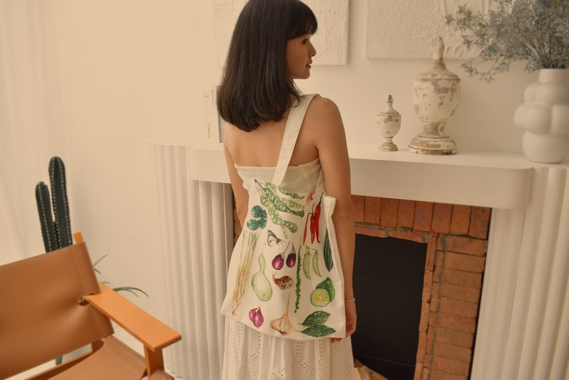 Herbal Kitchen Tote Bag – Printed from Original Watercolour Illustration - 手提包/手提袋 - 棉．麻 