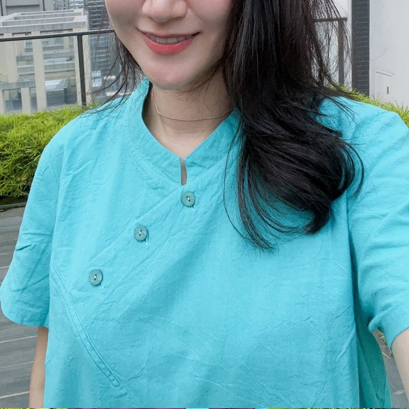 改良台灣中國風刺繡衣服 - 女上衣/長袖上衣 - 棉．麻 