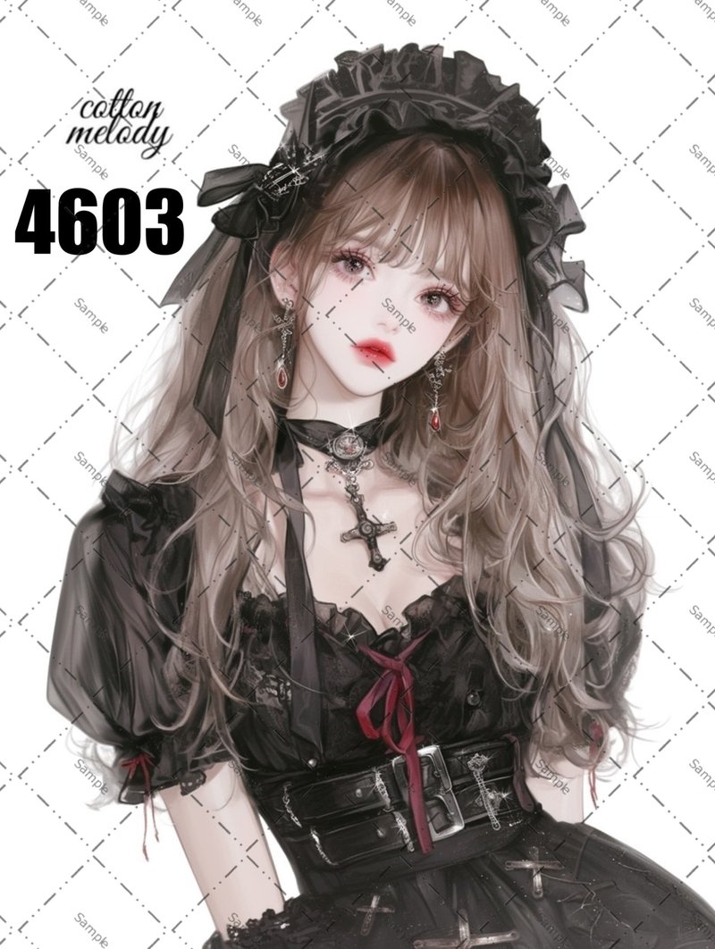 original sticker no.4603 人物ステッカー オリジナルステッカー オリジナル人物ステッカー 装飾ステッカー cotton melody - 貼紙 - 紙 