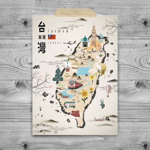 尼森設計 Nisan Design 臺灣意象 明信片 – 水墨風