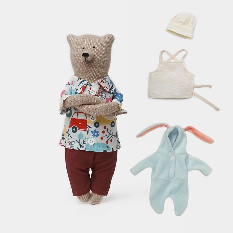 Joe the little bear - Stuffed Dolls & Figurines - Cotton & Hemp Blue