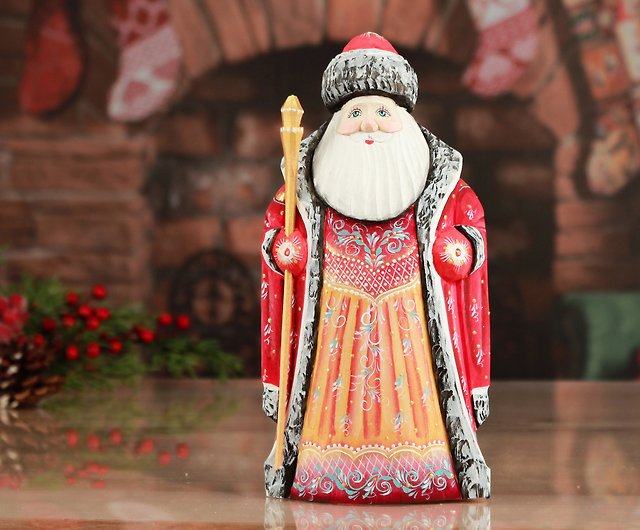 Snow Maiden figurine Russian Christmas decor Wooden doll Hand Carved figurines 