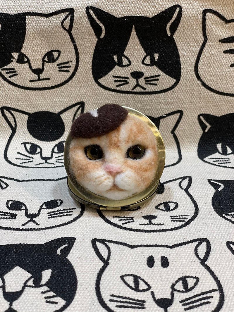 香菇貓貓雙面鏡盒 - 其他 - 羊毛 