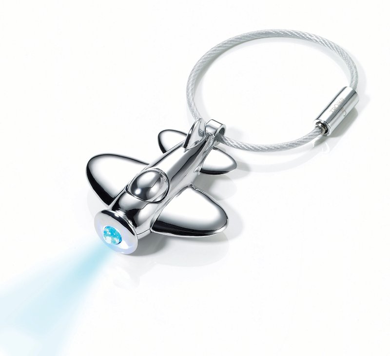 Aircraft LED light key ring - Keychains - Other Metals Silver