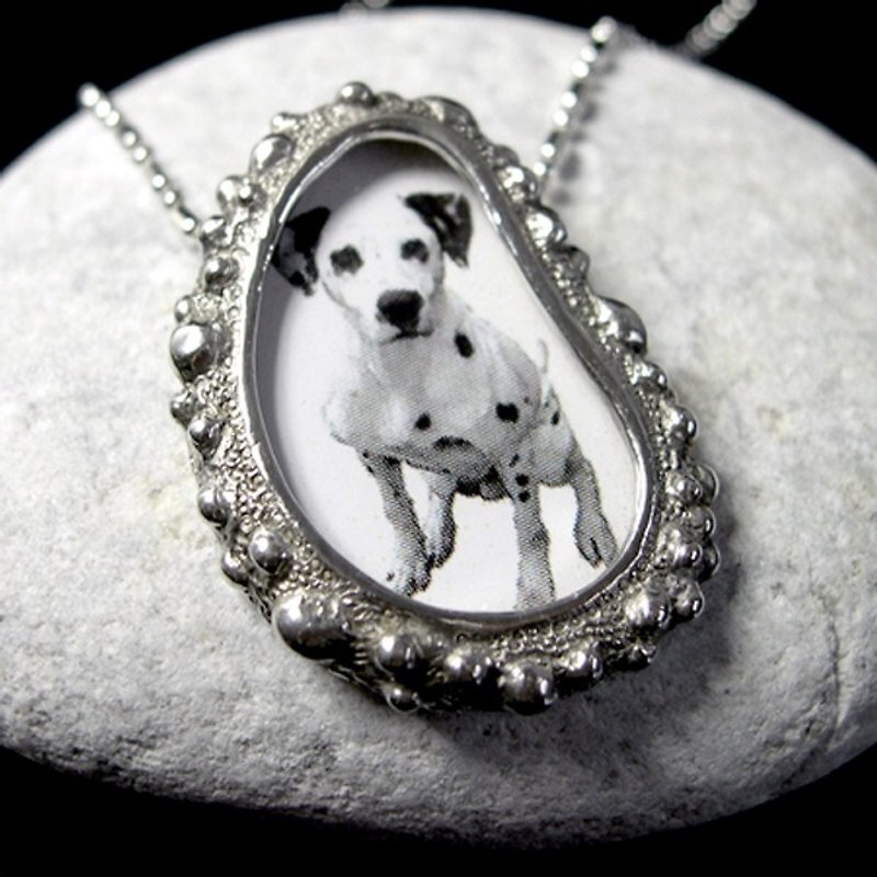Remembrance Of Things Past sterling silver portrait necklace - สร้อยคอ - เงินแท้ สีเงิน