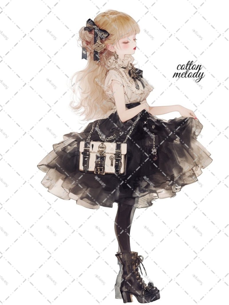 original sticker no.5613 人物ステッカー オリジナルステッカー 人物ステッカー 女の子ステッカー オリジナル人物ステッカー - 貼紙 - 紙 