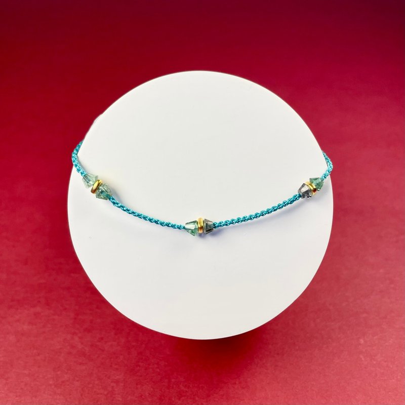 Tiger and rabbit are auspicious [Blue Tourmaline Good Luck Bracelet] - Bracelets - Precious Metals Blue