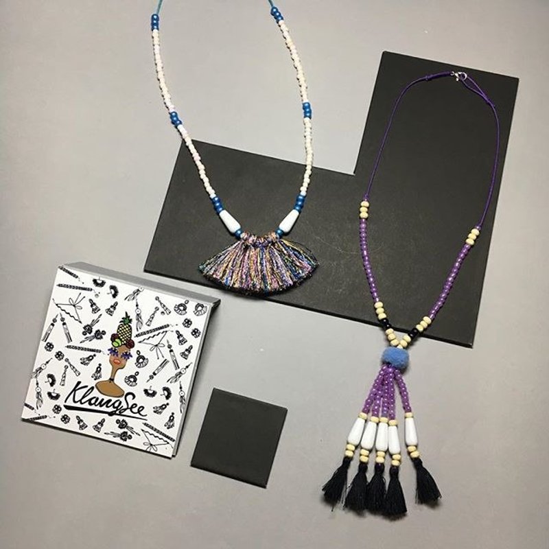 necklace: boho - 項鍊 - 其他材質 紫色