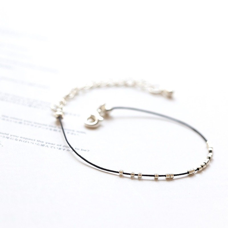 Flow fine Silver beads bracelet Boximiya style rope line "small chain club" BMK016 - Bracelets - Glass Silver