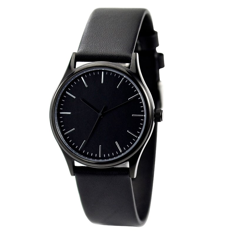 Minimalist Watch with thin stripes black - Free shipping worldwide - นาฬิกาผู้หญิง - โลหะ สีดำ