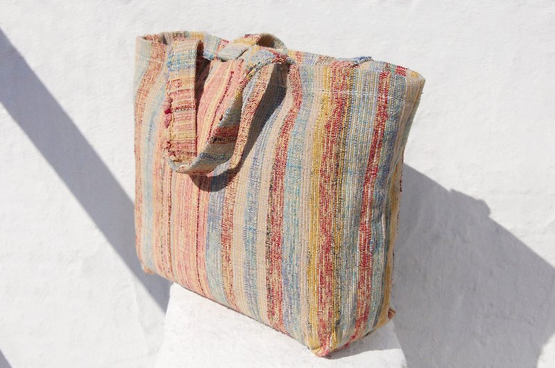 Valentine's Day limited edition hand-woven side of a backpack / shoulder bag / tote bag / clutch - desert in the world weaving national wind Clutch - Handbags & Totes - Cotton & Hemp Multicolor
