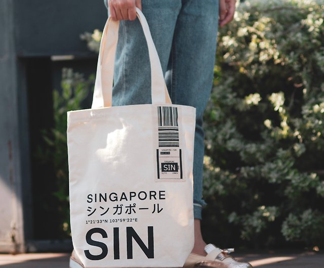 SIN SINGAPORE - キャンバス トートバッグ エアポート エディション