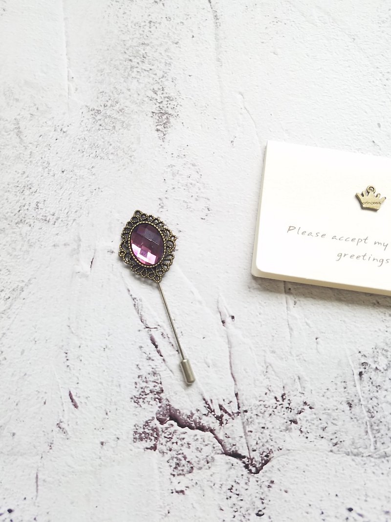 Purple crystal brooch, pin, suit, pin, brooch, brooch - Brooches - Crystal Purple