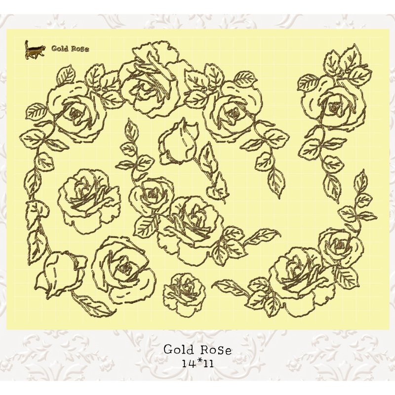Gold Rose Corner - Gold Foil PET (blue lion) (suyeon) - 貼紙 - 紙 金色