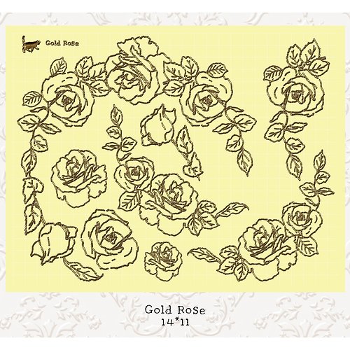 honne market Gold Rose Corner - Gold Foil PET (blue lion)