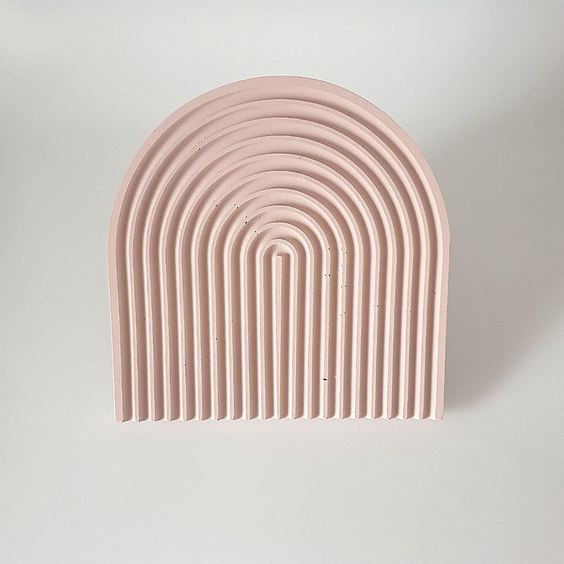 Coil pattern tray 22cm Cement hand-made fragrance diffuser - Items for Display - Cement Pink