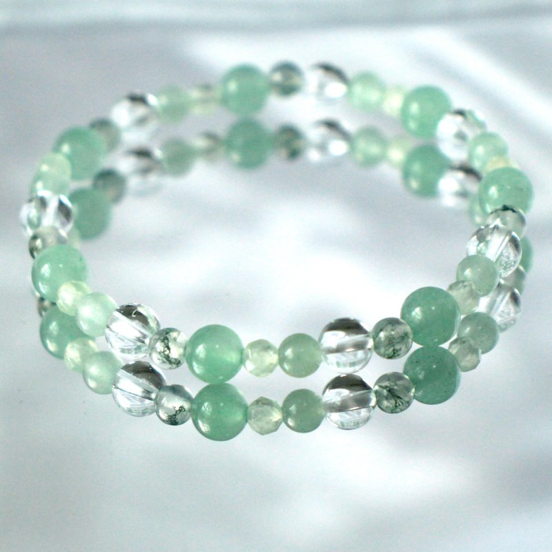 Dongling Jade|White Crystal| Stone|Aquatic Agate|Lucky Fortune|Prosperous Popularity|Relaxation|Crystal Bracelet - Bracelets - Crystal Green