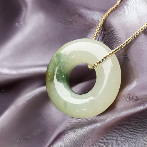 瓔珞珠寶盒 E.L.Jewelry Box 【願‧平安】飄綠花翡翠平安扣項鍊 | 天然緬甸玉翡翠A貨 | 送禮