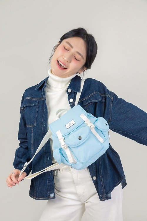 DOUGHNUT - 來自香港的包包設計品牌 DOUGHNUT 迷你後背包 斜背包 相機包-清藍-Lighthouse HZ