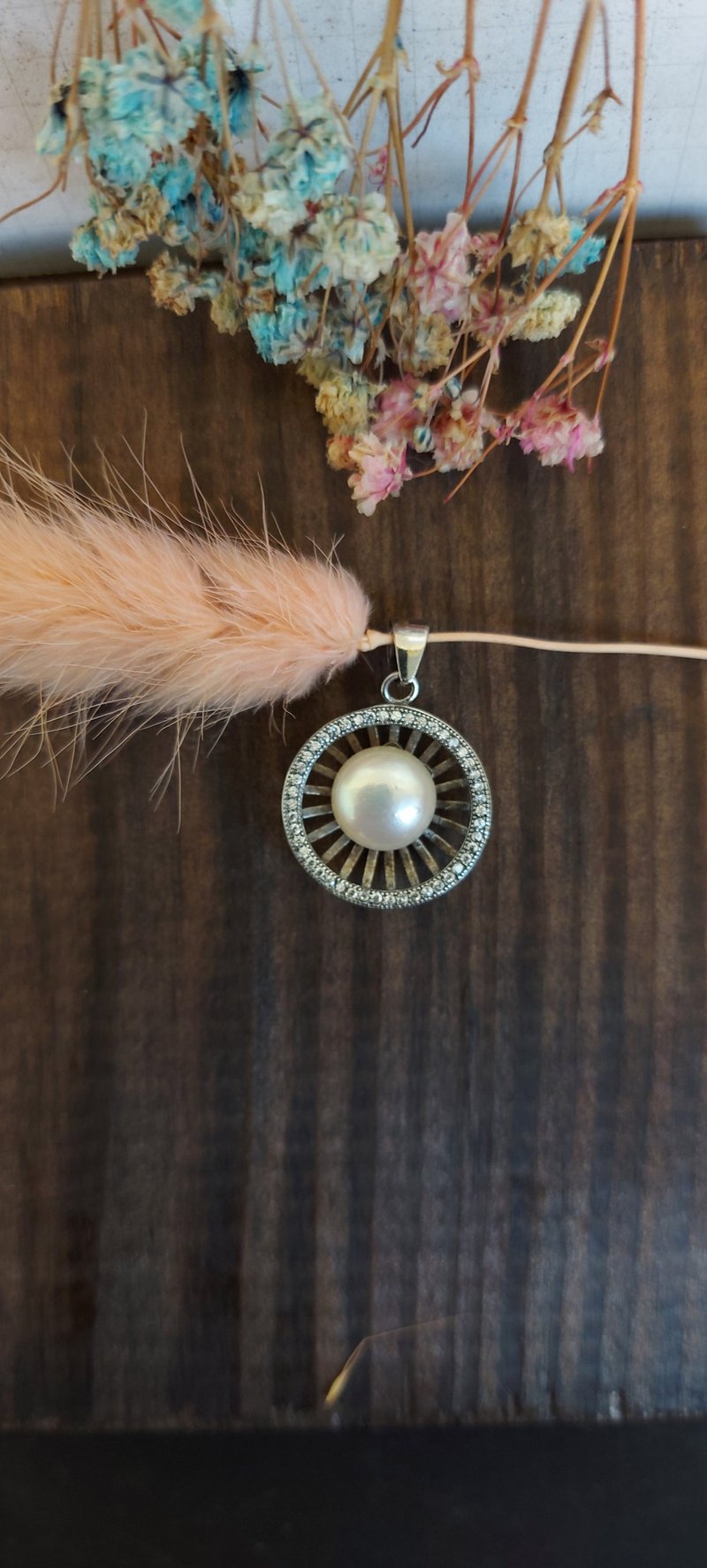 Natural Pearl Pendant-S925 Sterling Silver - Necklaces - Pearl White