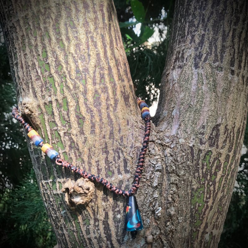 【SISIRE|藍色森林】老物重生系列 蠟線編織項鍊 民族風 鎖骨鍊 - 項鍊 - 其他材質 