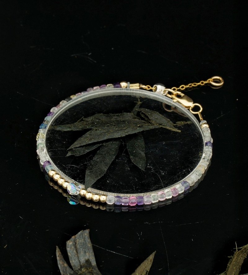 日本 Cenfill 鋼絲 2.5mm 瑩石 14KGF Swarovski 水晶手鍊 - 手鍊/手環 - 寶石 