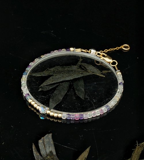 BNA Jewelry 日本 Cenfill 鋼絲 2.5mm 瑩石 14KGF Swarovski 水晶手鍊