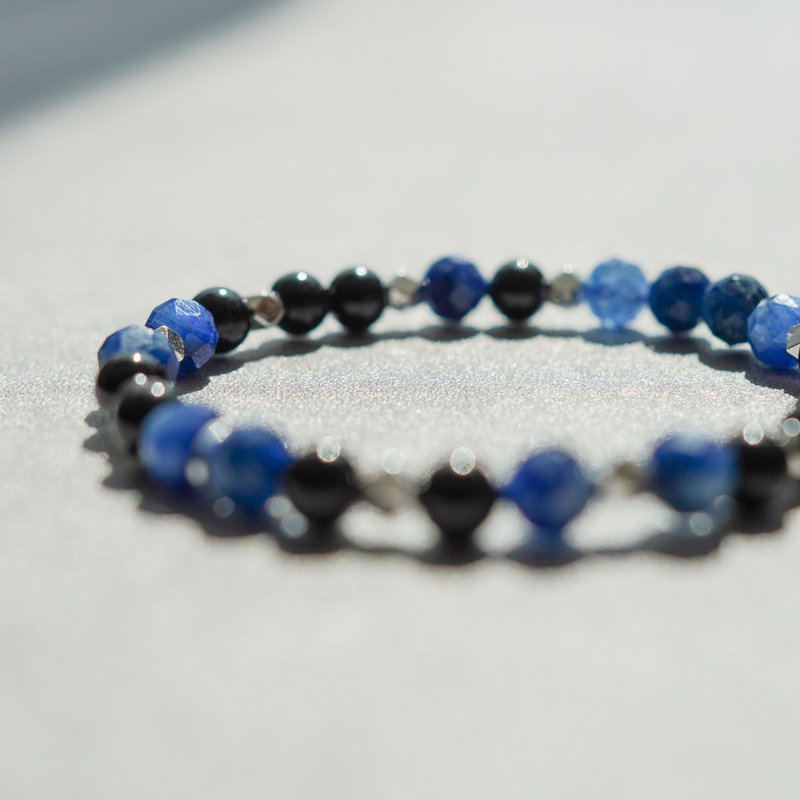 Black Tourmaline Faceted Kyanite 14KGF Bracelet - Bracelets - Crystal 