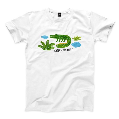 ViewFinder 綠色肉食動物 - 白 - 中性版T恤