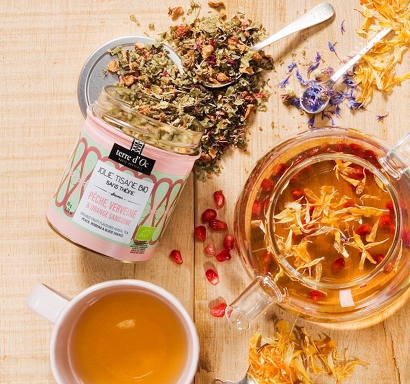 Organic Herbal tea blend peach, verbena, blood orange - ชา - พืช/ดอกไม้ 