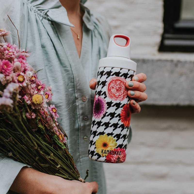 Kambukka - Reno Insulated Water Bottle (SS) 17oz (500ml) - Floral Patchwork - Vacuum Flasks - Stainless Steel Multicolor