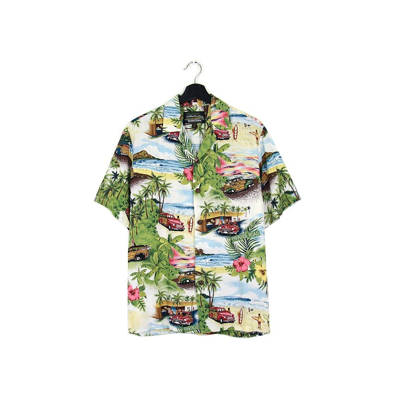 Back to Green:: 假期 //男女皆可穿// vintage Hawaii Shirts (H-22) - 男襯衫/休閒襯衫 - 棉．麻 