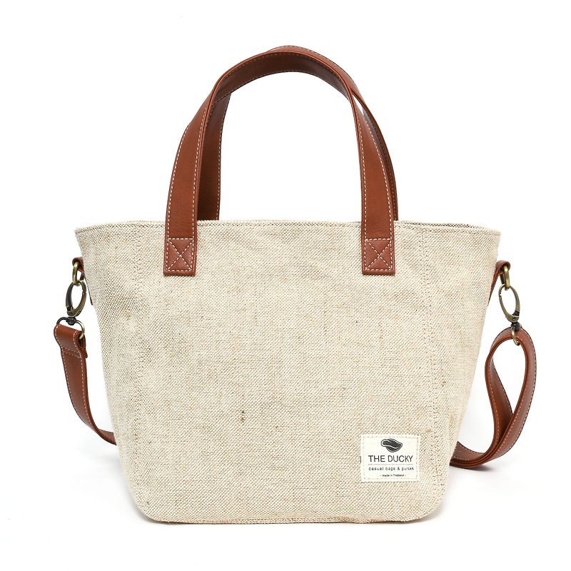 手提包 篮 袋 自然 - 側背包/斜背包 - 紙 白色