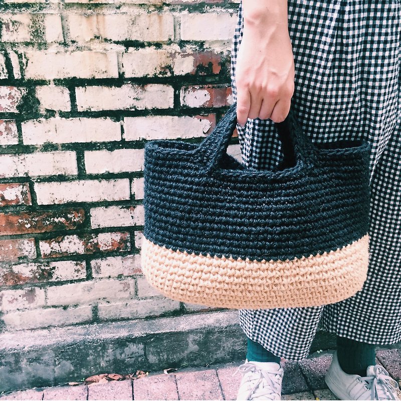 Udon Linen Fiber Oval Tote DIY Materials Included Tools - Knitting, Embroidery, Felted Wool & Sewing - Cotton & Hemp 