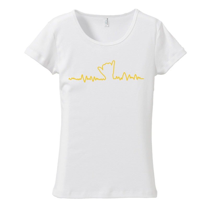 [Women's T-shirt] POP ​​Graph - เสื้อยืดผู้หญิง - ผ้าฝ้าย/ผ้าลินิน ขาว