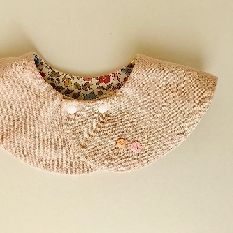 手刺繍が楽しいリバティのつけ襟スタイ - 圍兜/口水巾 - 棉．麻 粉紅色