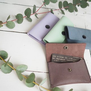 Simple Candy Colored Leather Card Case