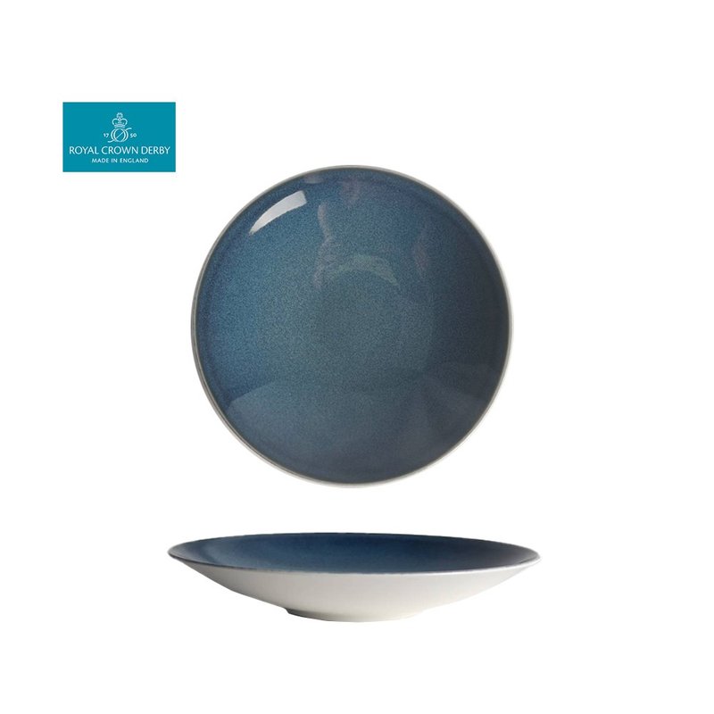 Art Glaze藝術彩釉系列-25.5CM義式湯盤-滄藍 - 盤子/餐盤/盤架 - 瓷 藍色