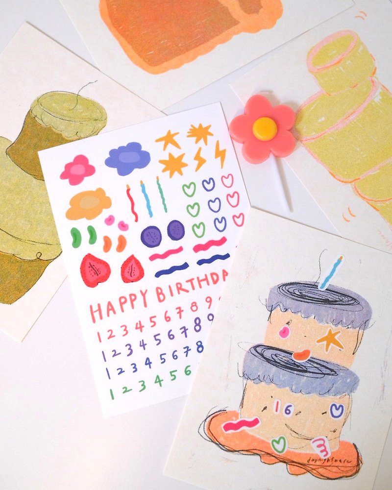 daynightmare Collage Birthday Card Sticker Set - Cards & Postcards - Paper 