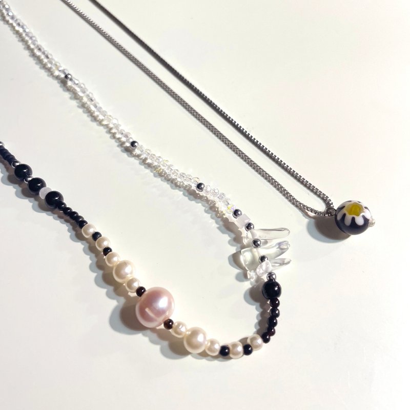Wonderland Collection - Playing Card Necklace - 項鍊 - 銀 黑色