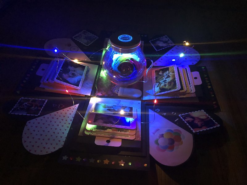 LED starry colorful lights with small lights,  Valentine's day gift Christmas gi - Photo Albums & Books - Paper Multicolor