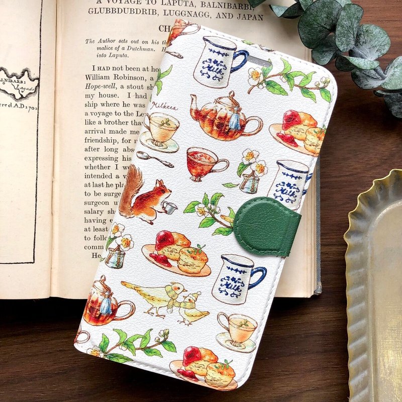 Milktea手帳型スマホケース 紅茶 iPhone Android - 手機殼/手機套 - 人造皮革 咖啡色