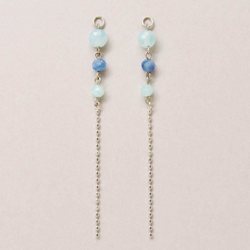 【Palette】 10K 天河石 x 藍晶石墜飾 (白金) - 吊飾/掛飾 - 貴金屬 