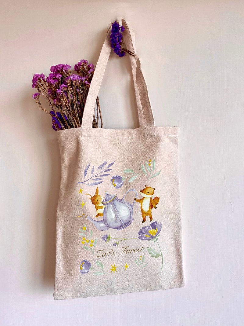 Forest Purple Flower Afternoon Tea Canvas Bag - Messenger Bags & Sling Bags - Cotton & Hemp 