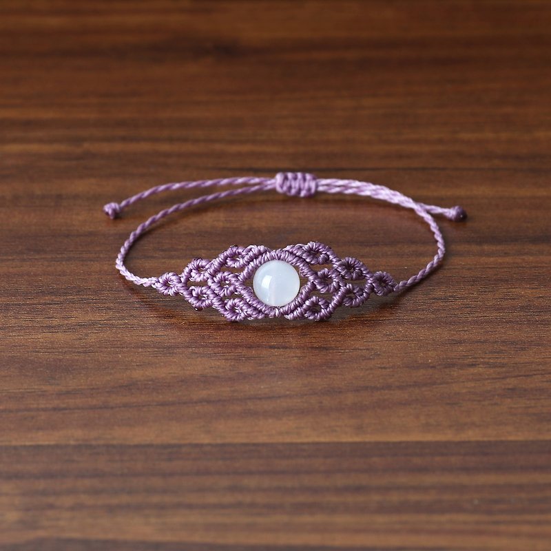 Forest gemstone macrame knot bracelet - 手鍊/手環 - 蠟 多色