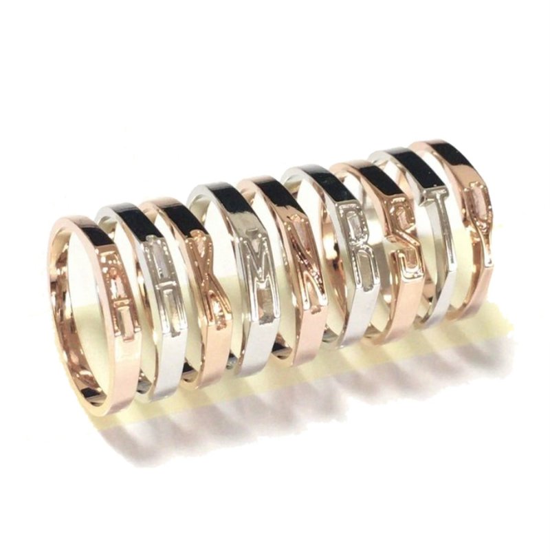 イニシャルリング - リング・指輪 - 金属 ゴールド