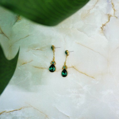 PHOEBE JEWELRY 華麗年代復古耳飾(綠)