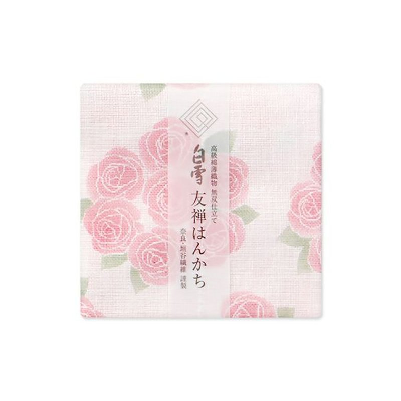 京友禪染手帕 / 玫瑰 粉紅色 - 手帕 - 棉．麻 粉紅色